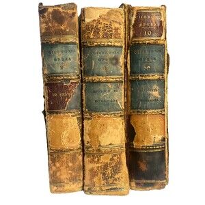 1827 Ciceronis Opera Tomus 2, 6, 10 - Tauchnitz Leipzig Stereotype Blue Morocco
